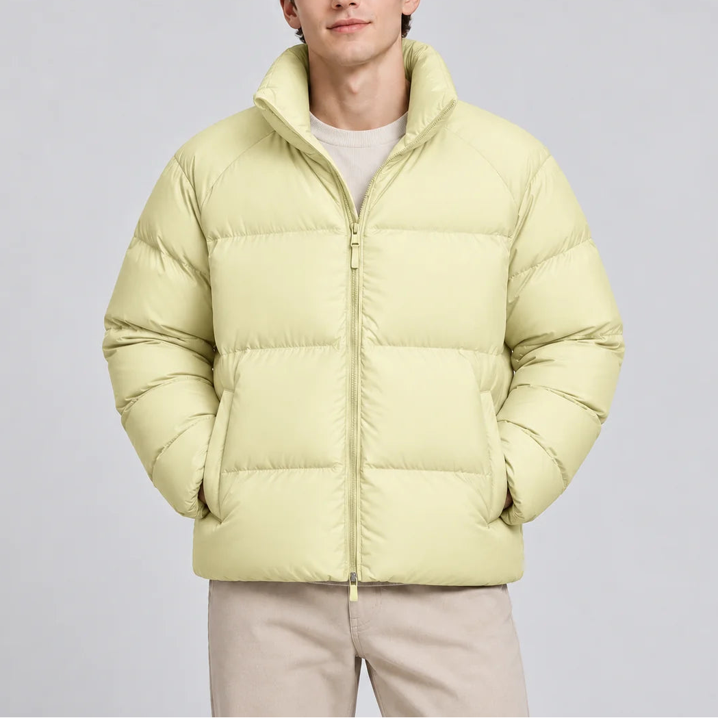 Men’s Lightweight Puffer Jacket – Short Insulated Winter Coat