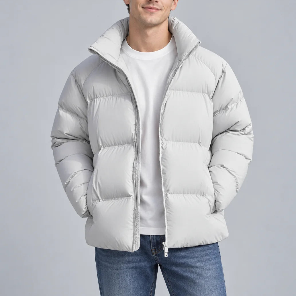 Men’s Lightweight Puffer Jacket – Short Insulated Winter Coat