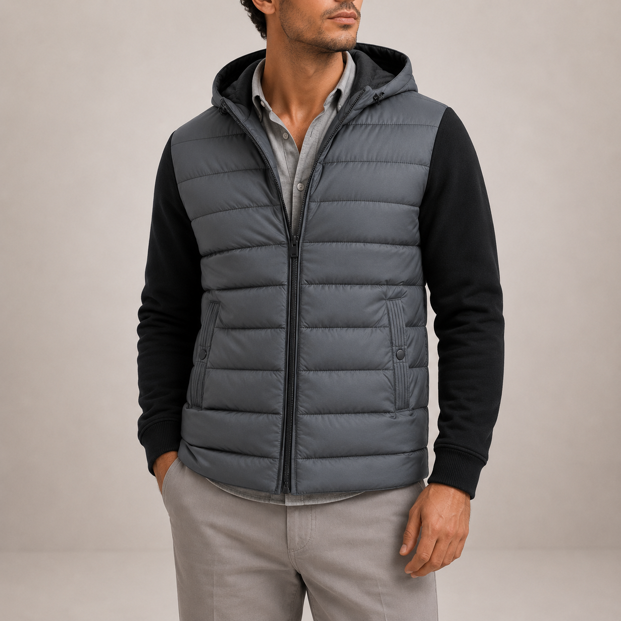 Men's Hooded Lightweight Puffer Jacket i Everyday Comfort