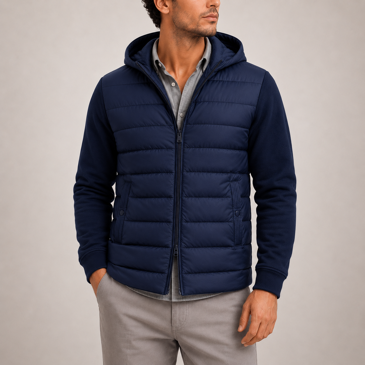 Men's Hooded Lightweight Puffer Jacket i Everyday Comfort
