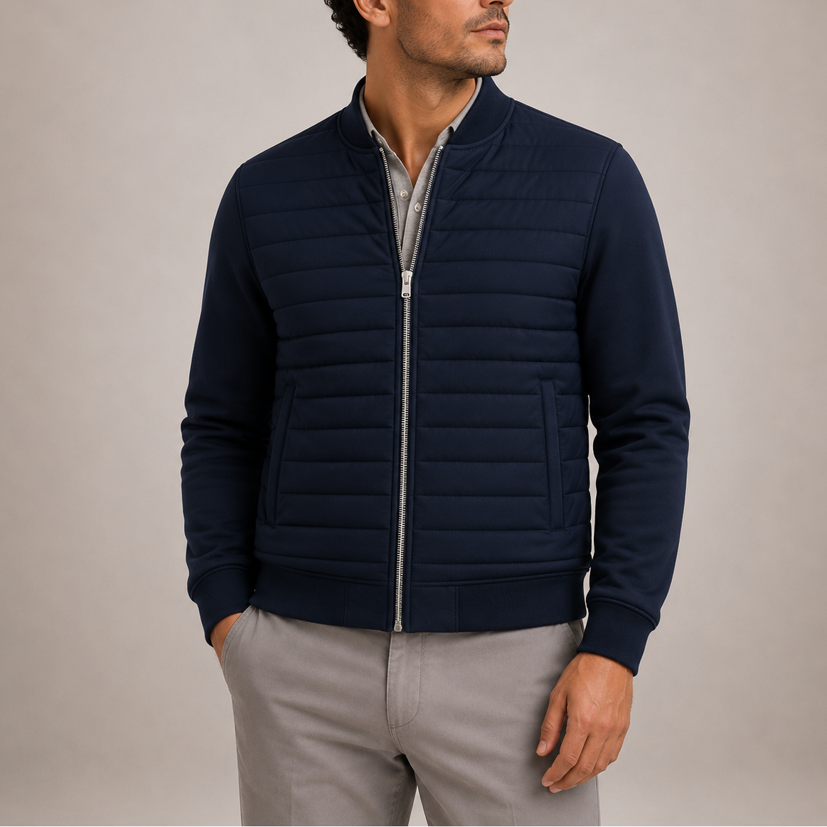 Men's Quilted Bomber Jacket – Lightweight Everyday Comfort