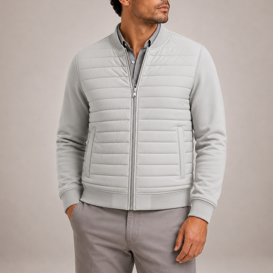 Men's Quilted Bomber Jacket – Lightweight Everyday Comfort