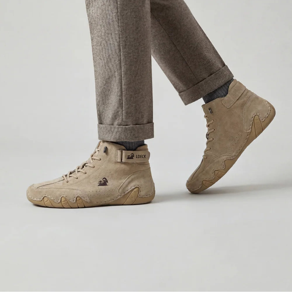 Men's Waterproof Suede High Top Boots | Cushioned Comfort
