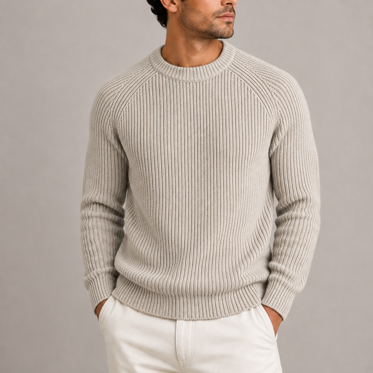 Men’s Heavyweight Fisherman Rib Knit Sweater